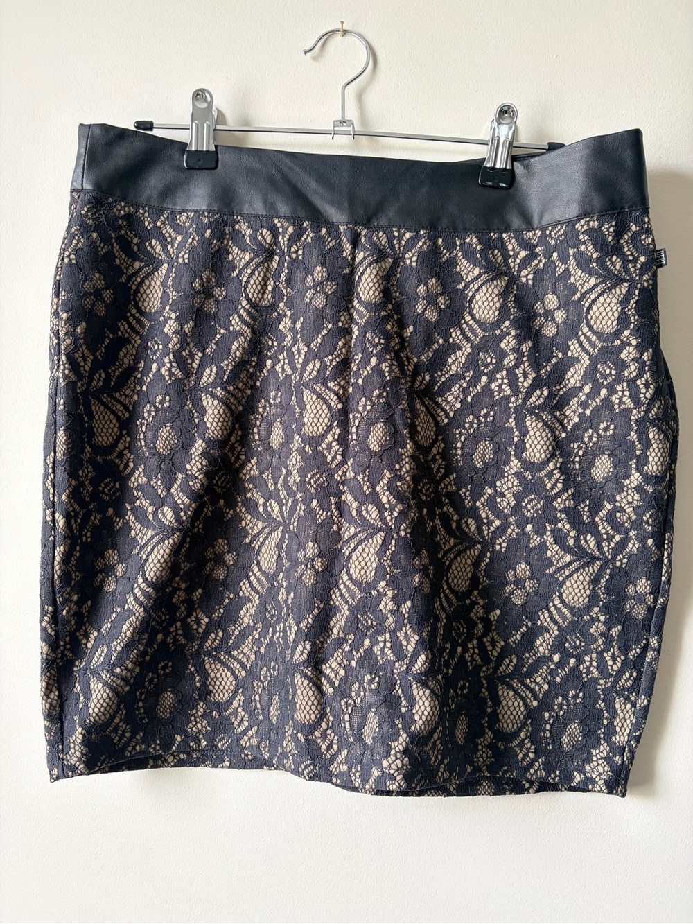 Black Lace Overlay Mini Skirt - Women